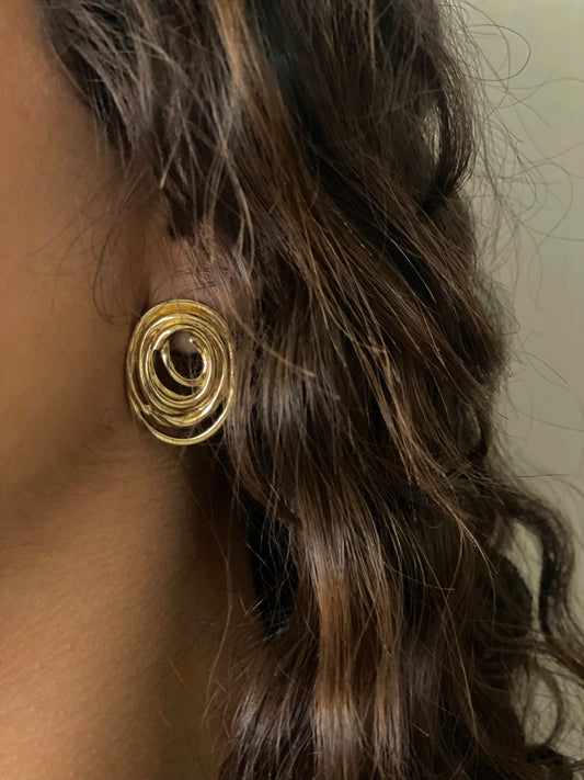 Boucles d’Oreilles Spirales Dorées en Acier Inoxydable - LYDIA