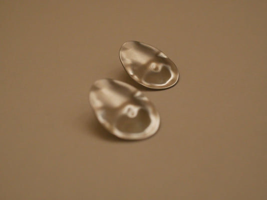 Boucles d’Oreilles Galet Argenté en Acier Inoxydable - LYDIA